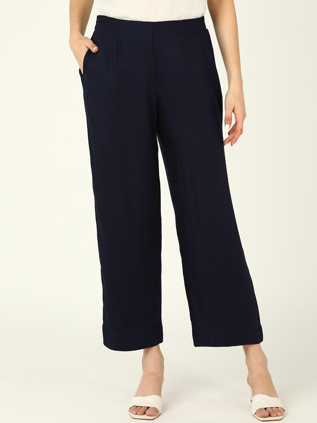 dressberry women mid-rise parallel trousers