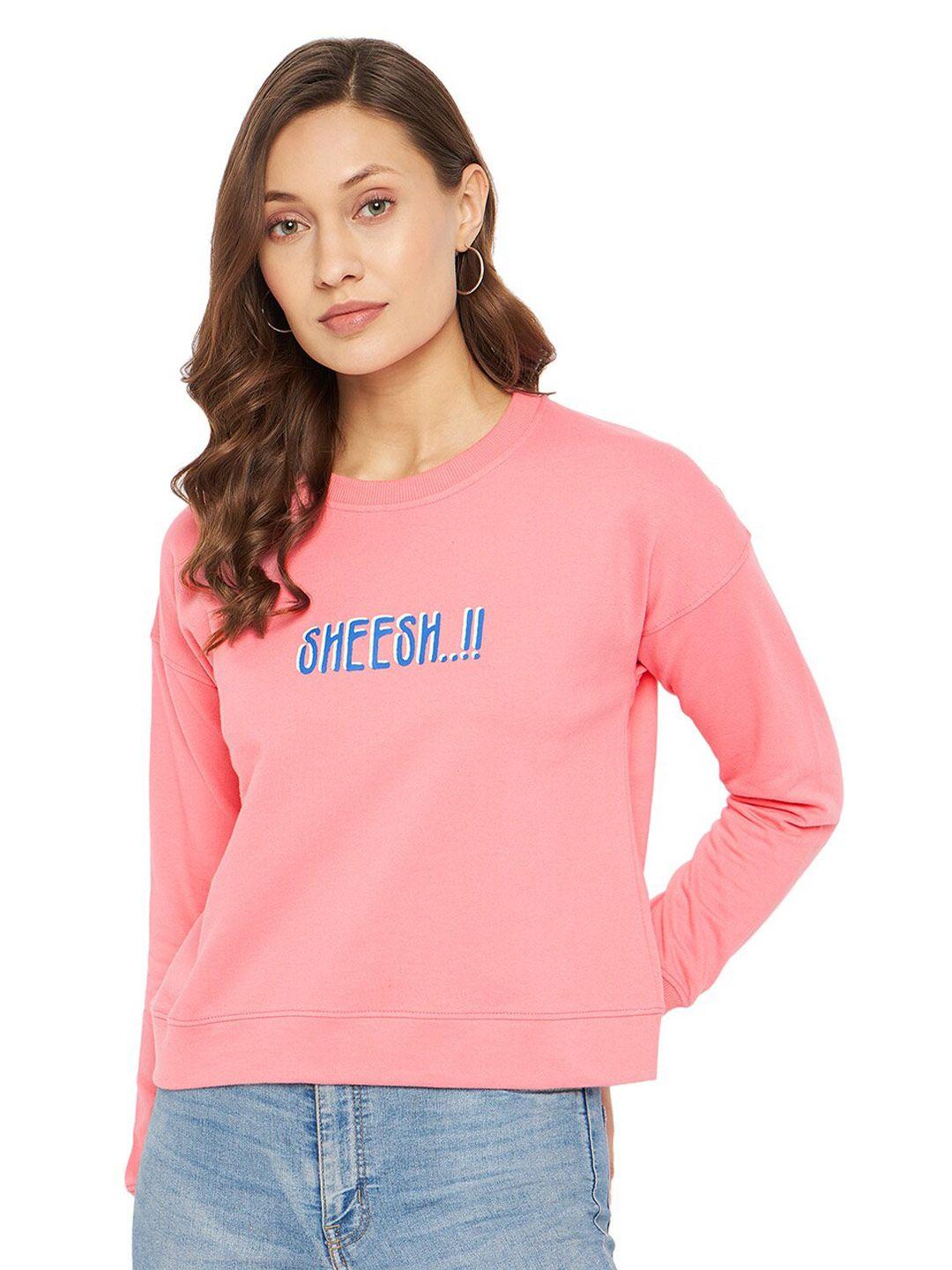 dressberry women pink printed sweatshirt