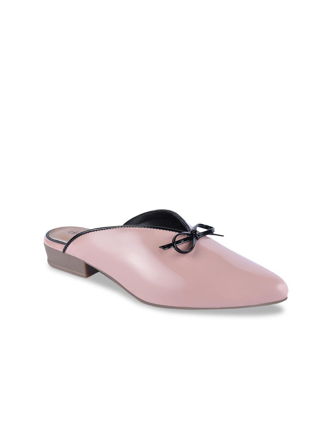 dressberry women pink solid mules