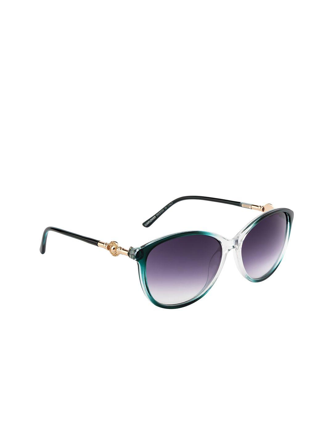 dressberry women purple lens & green oval sunglasses with uv protected lens db-p8558-c5