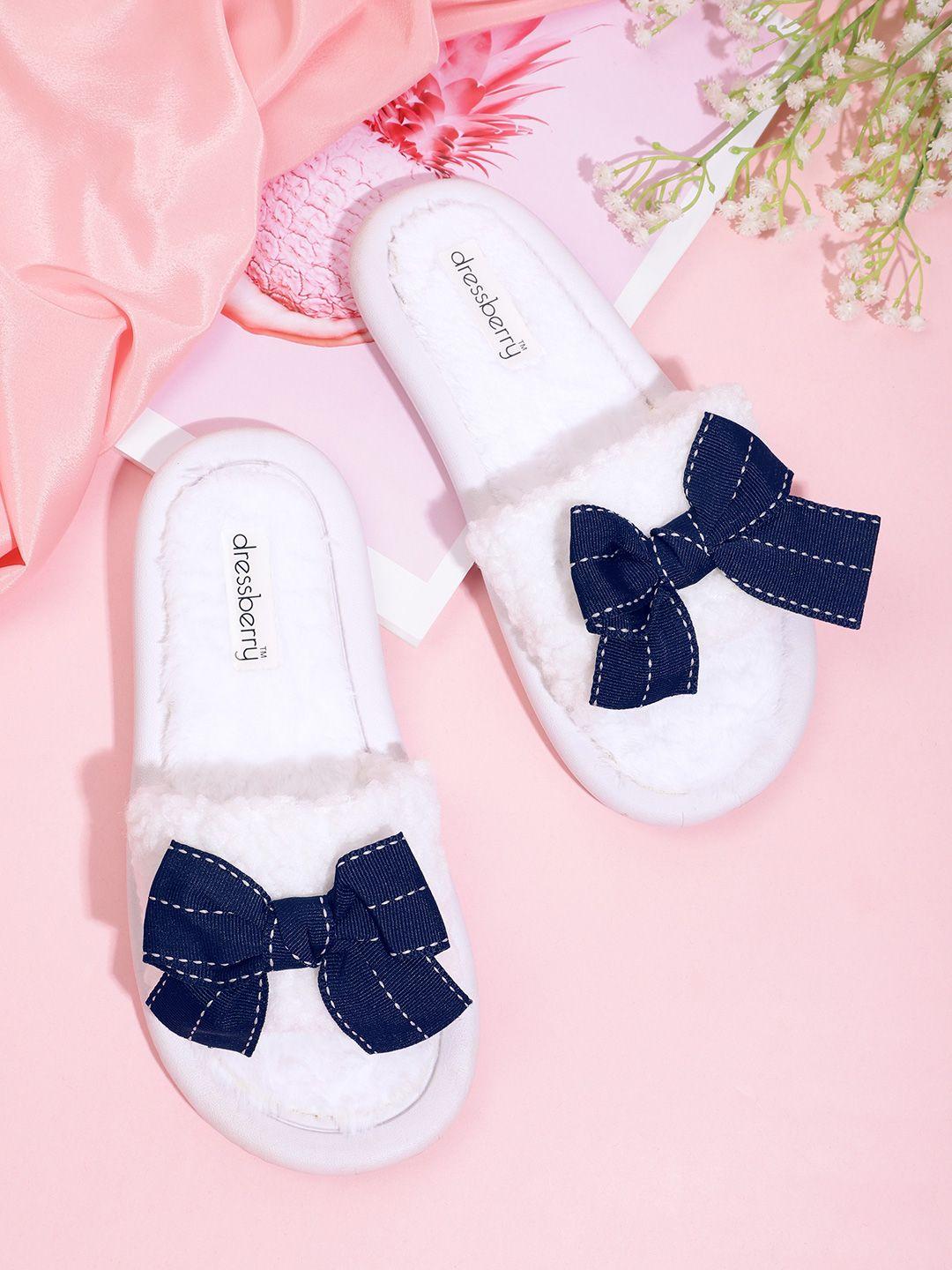 dressberry women self design room slippers with bow detail