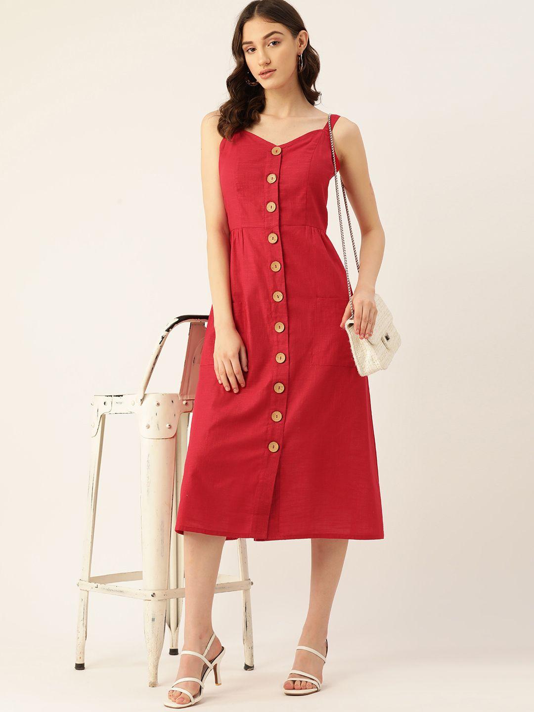 dressberry a-line cotton midi dress