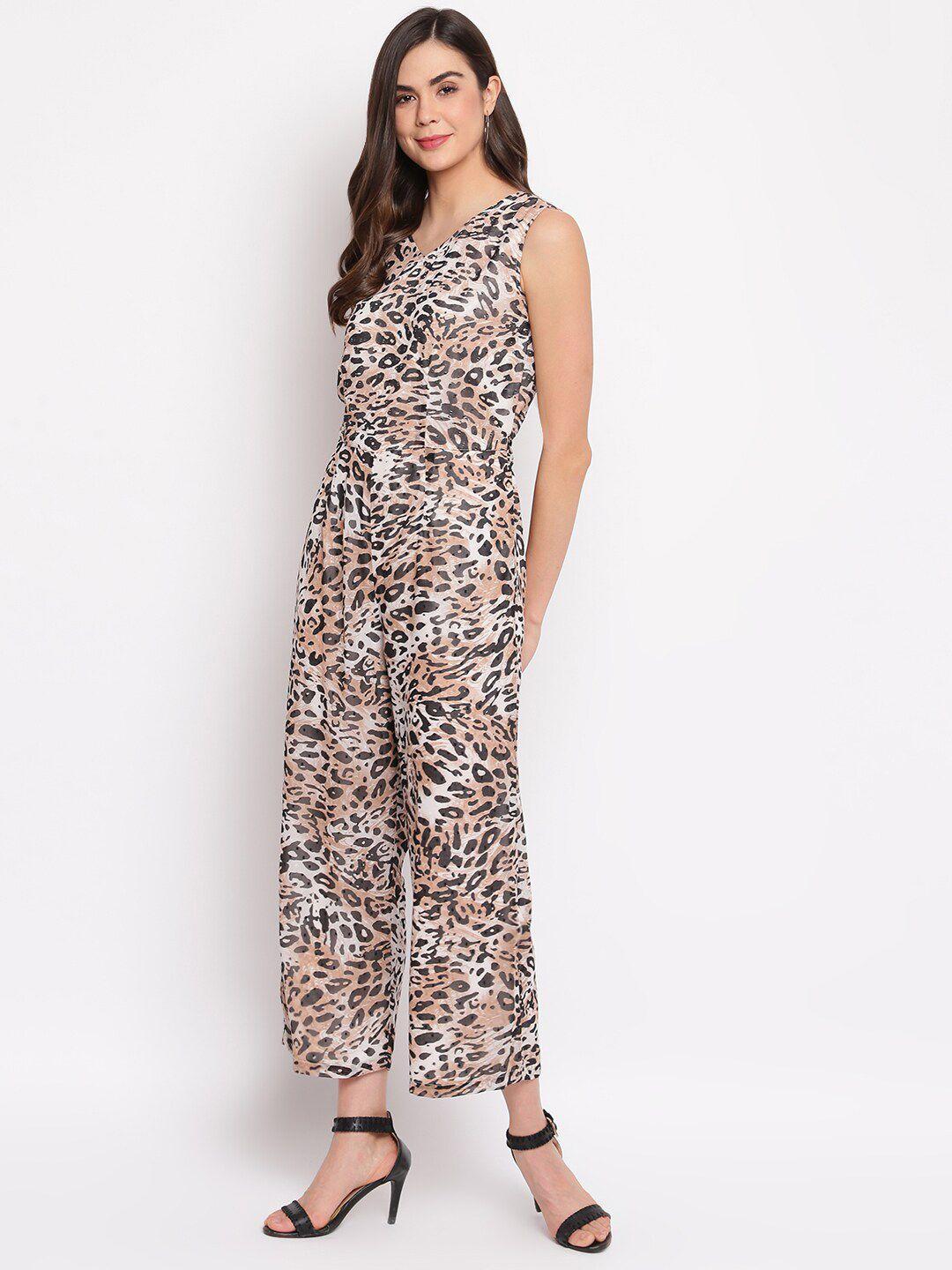 dressberry abstract printed sleeveless basic jumpsuit