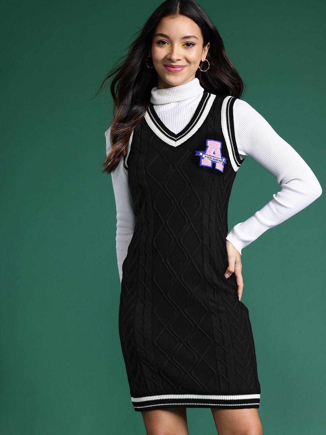 dressberry acrylic sleeveless mini sweater dress