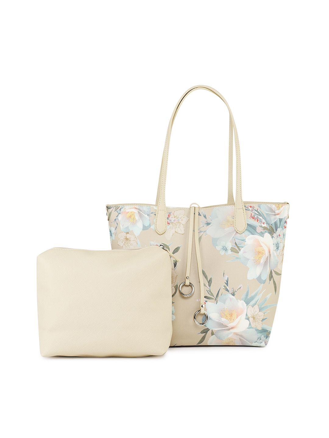 dressberry beige printed shoulder bag