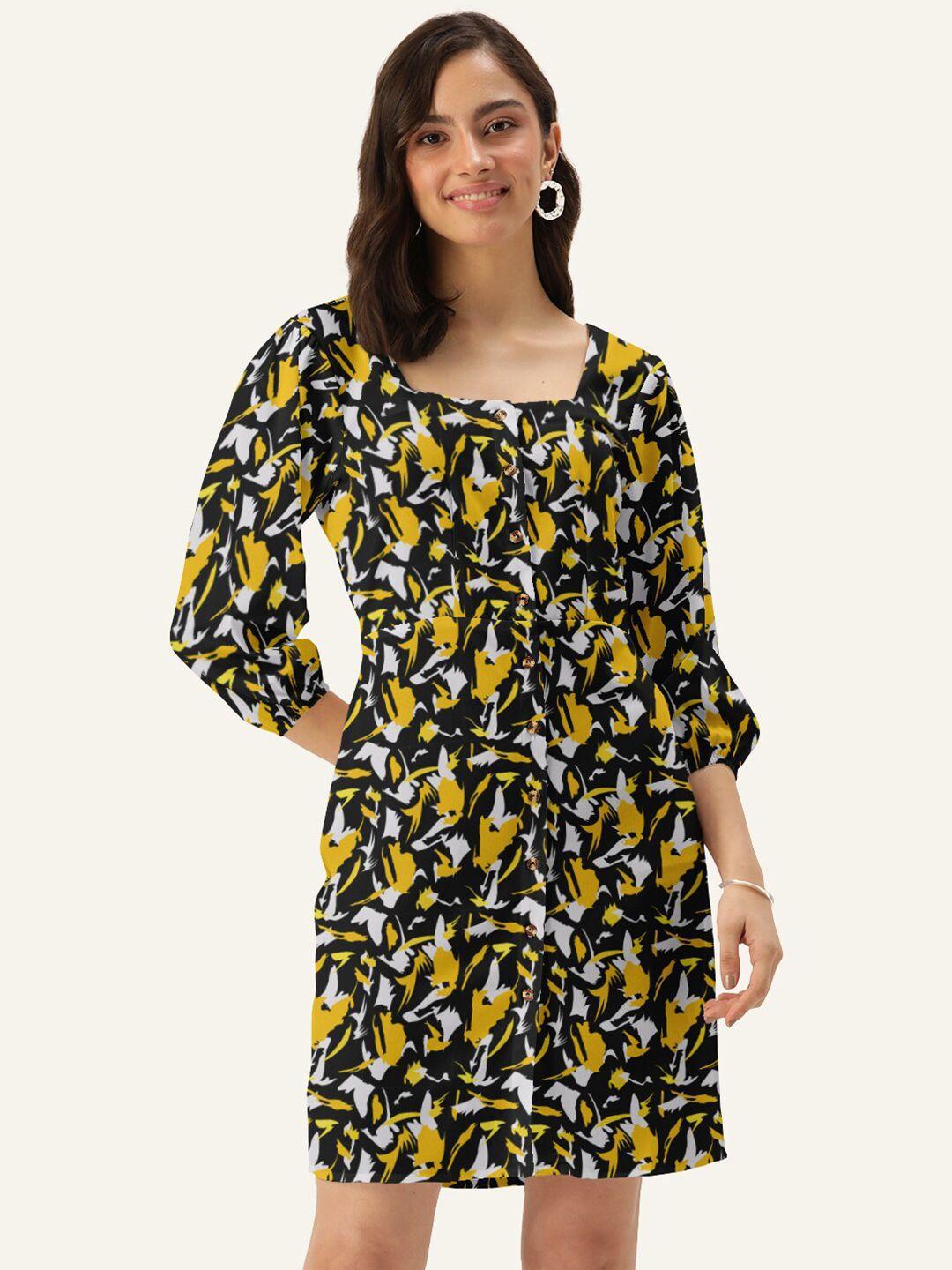 dressberry black & yellow shirt dress