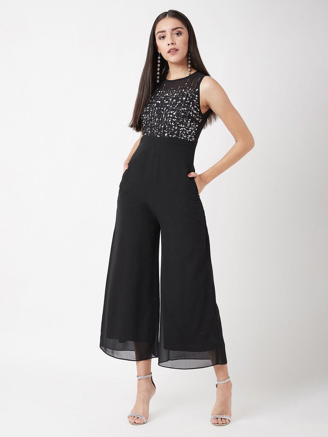 dressberry black embellished basic jumpsuit