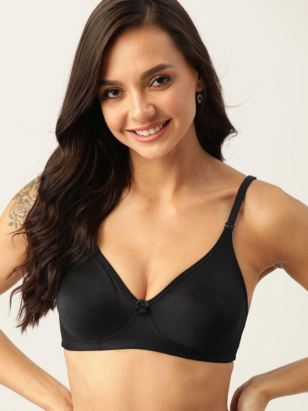 dressberry black everyday bra - medium coverage