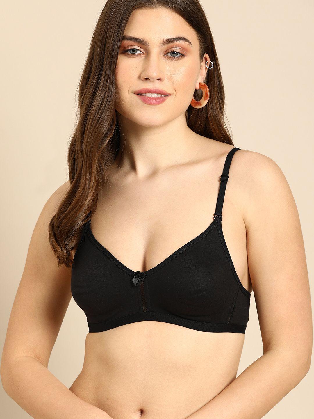 dressberry black solid non-wired non padded everyday bra db-pop-bra-005b