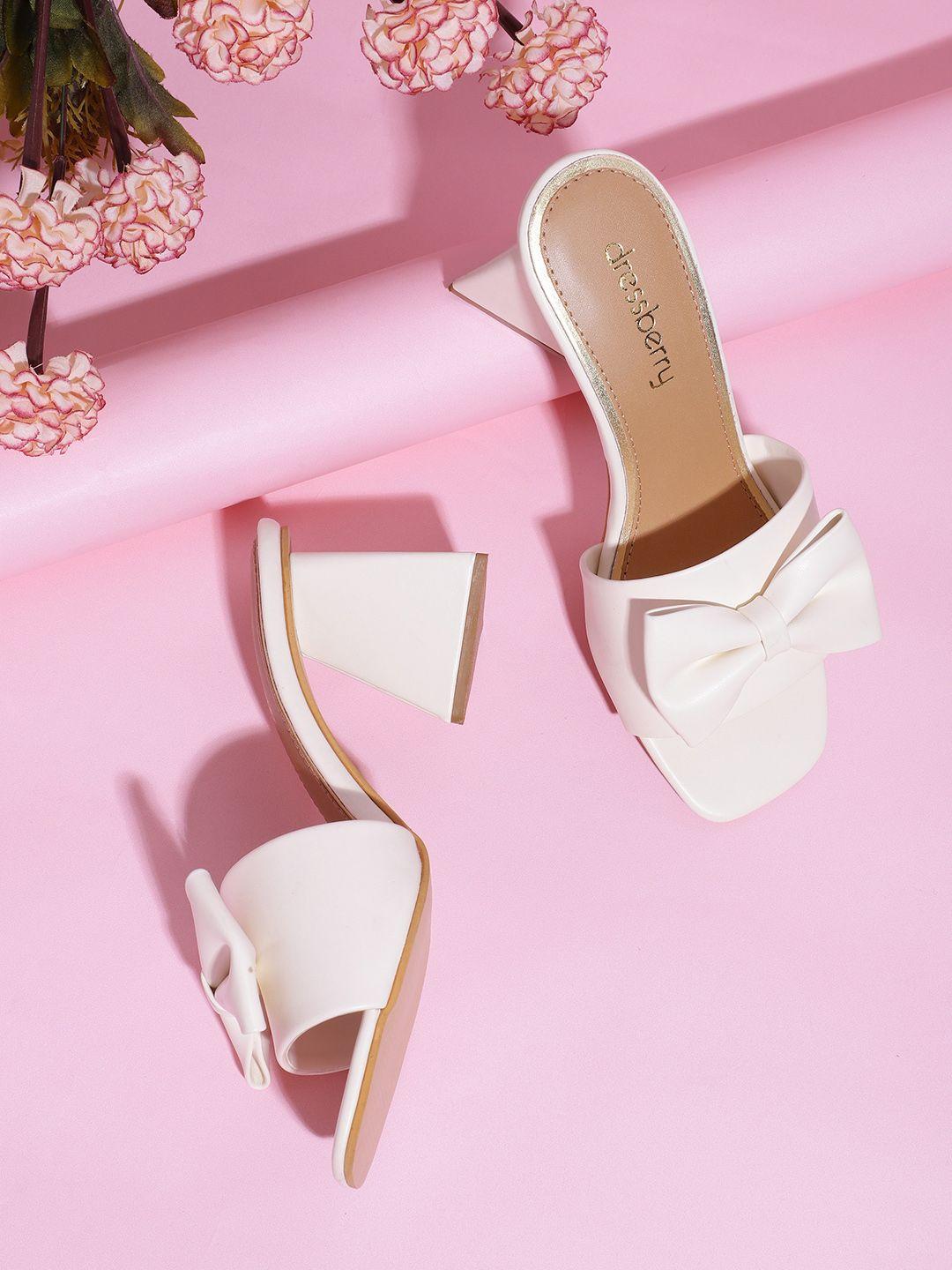 dressberry block heels with bow detail