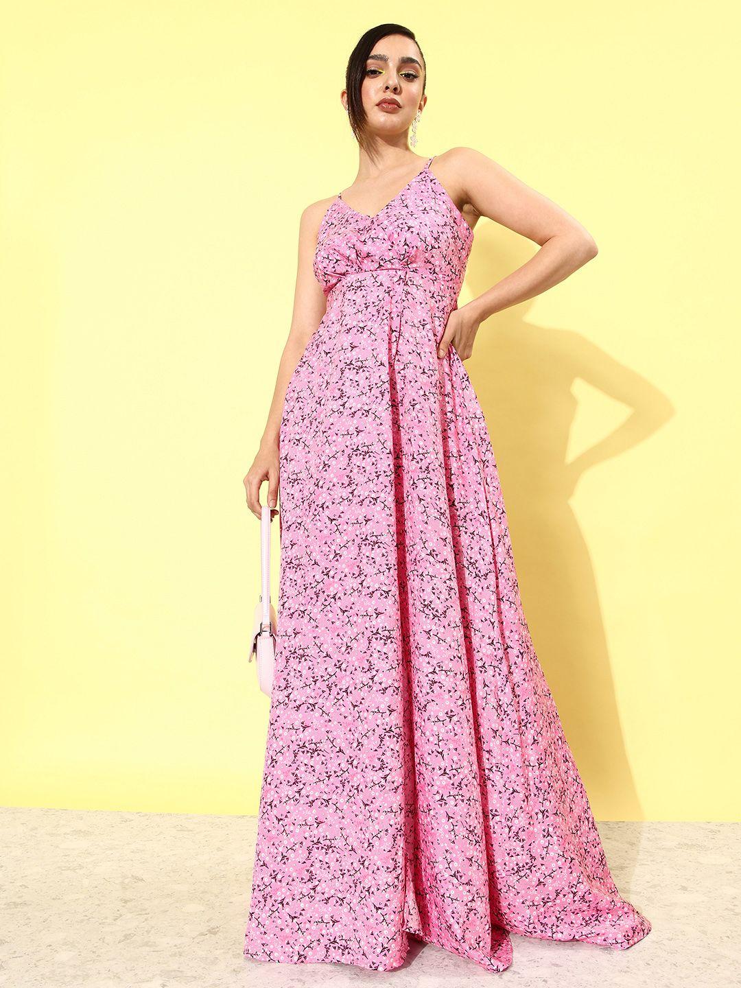 dressberry blossom pink vacay chill sundress floral print maxi dress