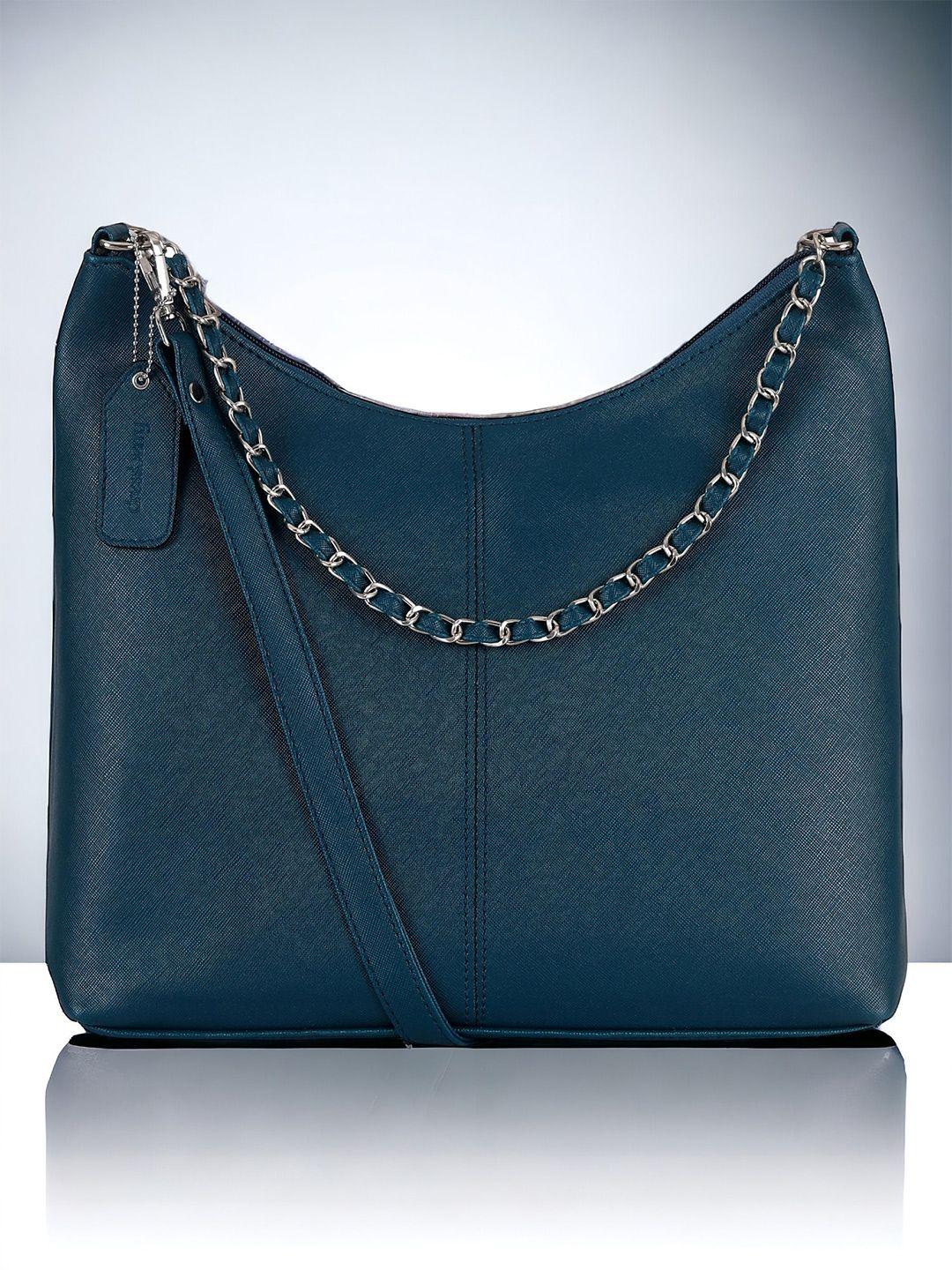 dressberry blue pu structured sling bag