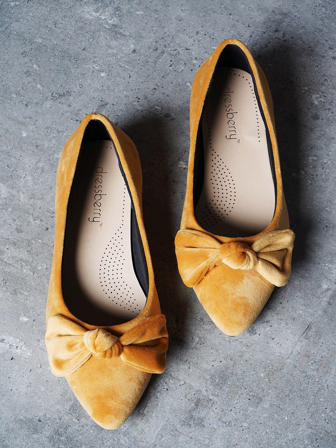 dressberry bow embellished pointed toe ballerinas