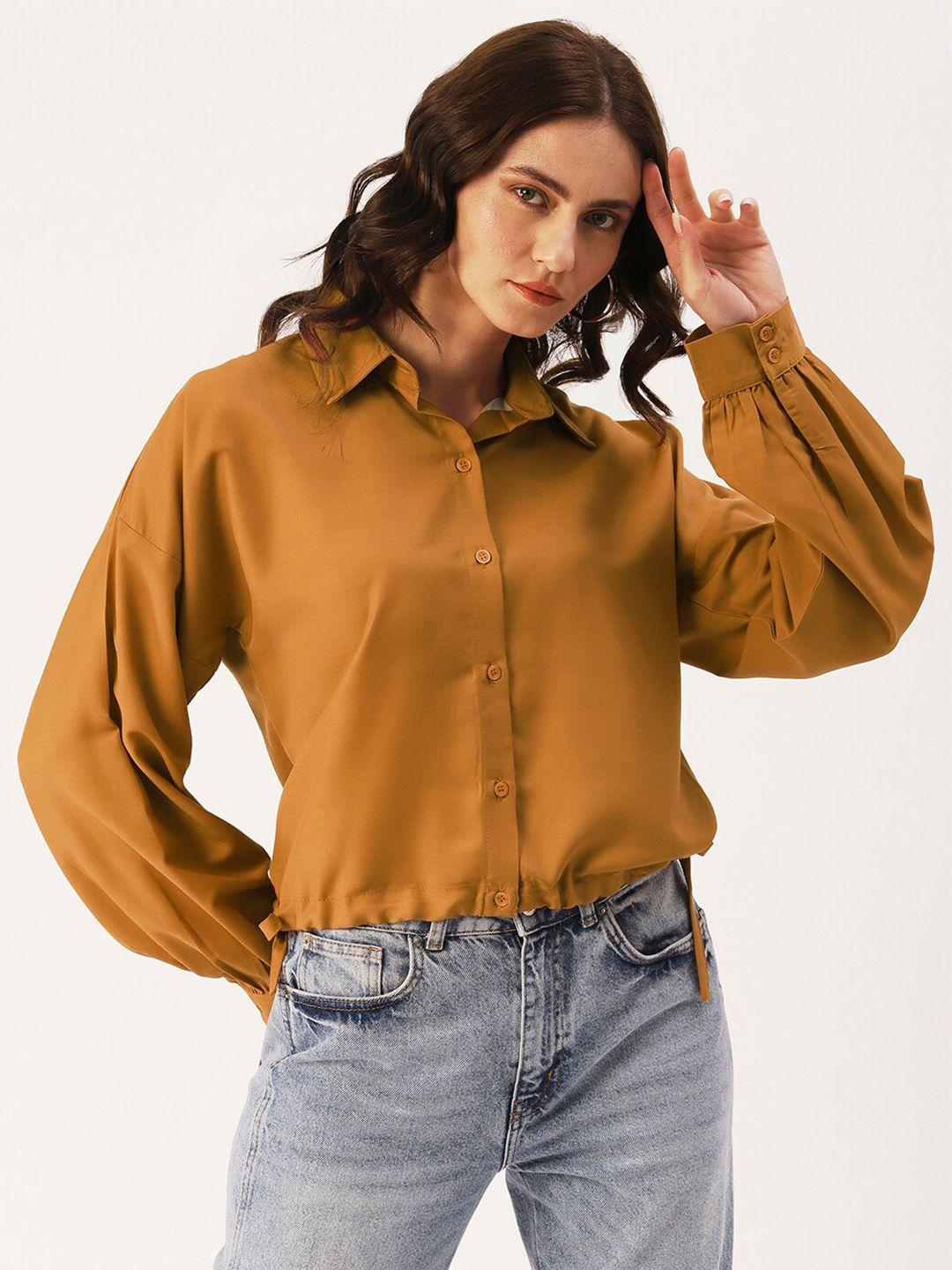 dressberry bronze-toned shirt style top