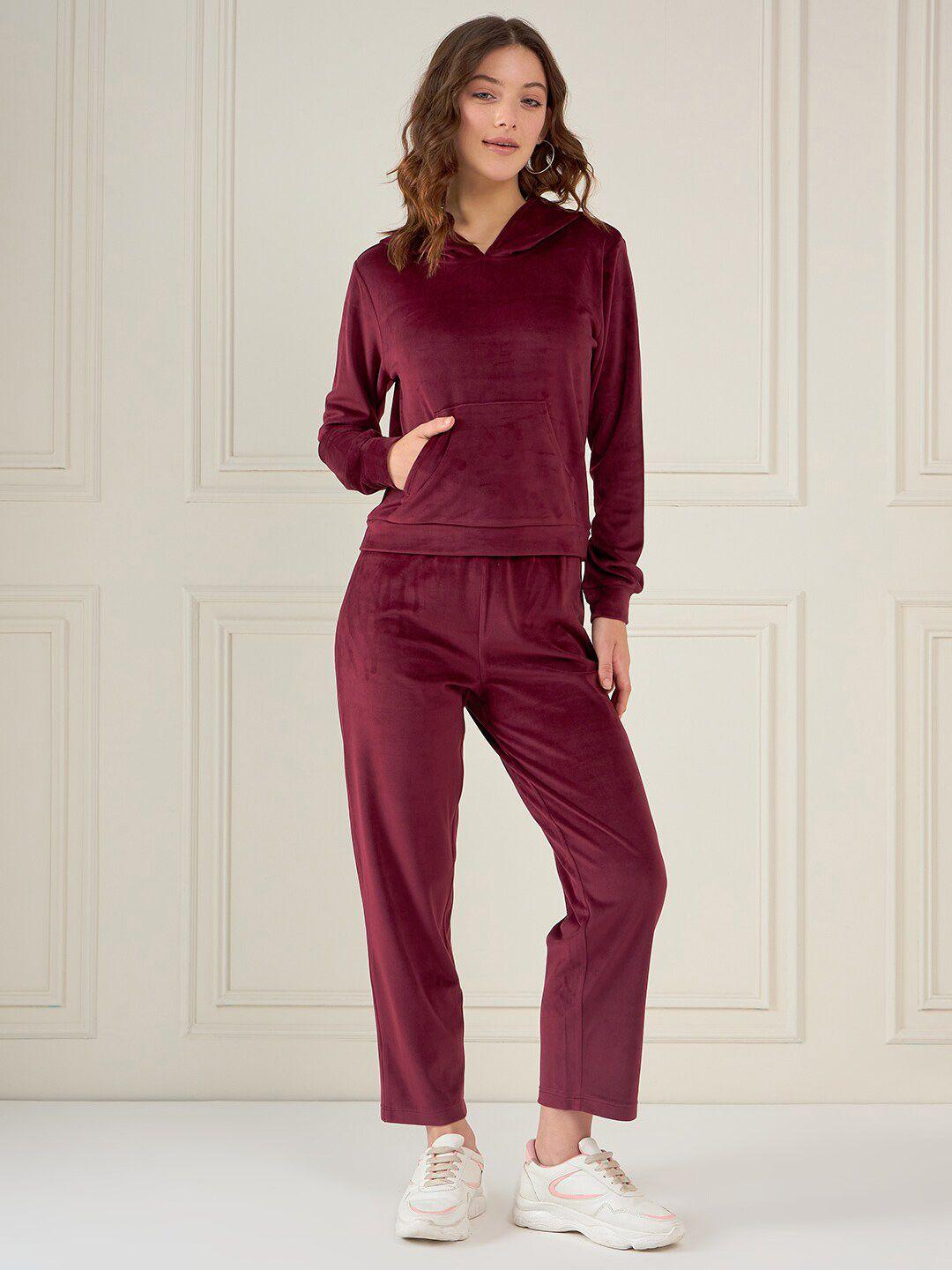 dressberry burgundy hooded sweatshirt with trouser