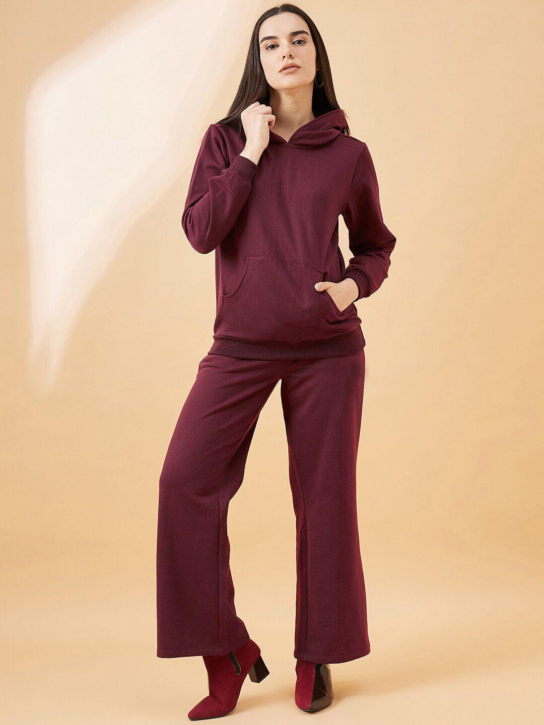 dressberry burgundy hooded sweatshirt with trousers