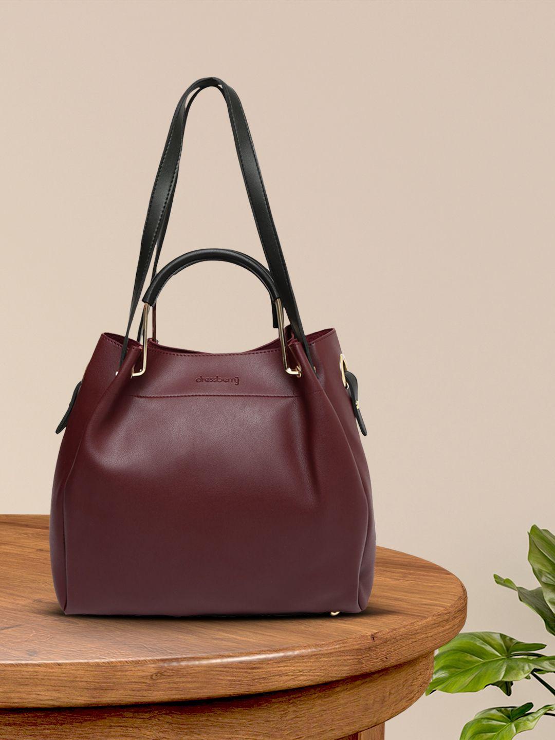 dressberry burgundy solid shoulder bag