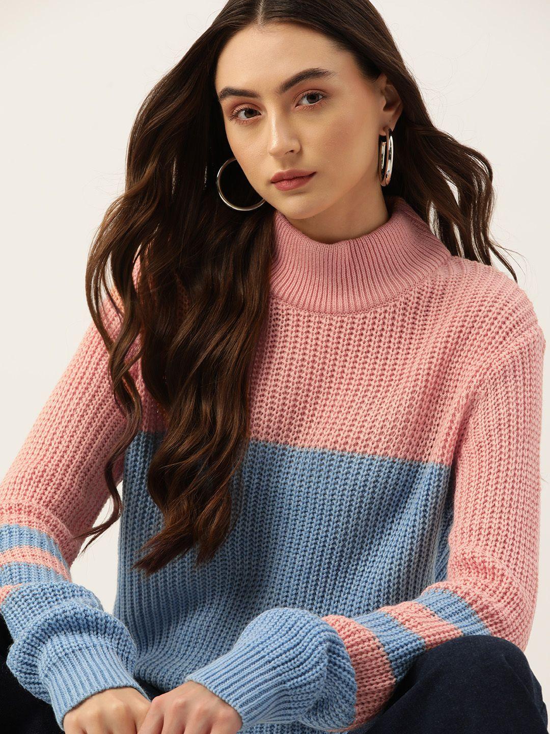 dressberry colourblocked acrylic longline pullover