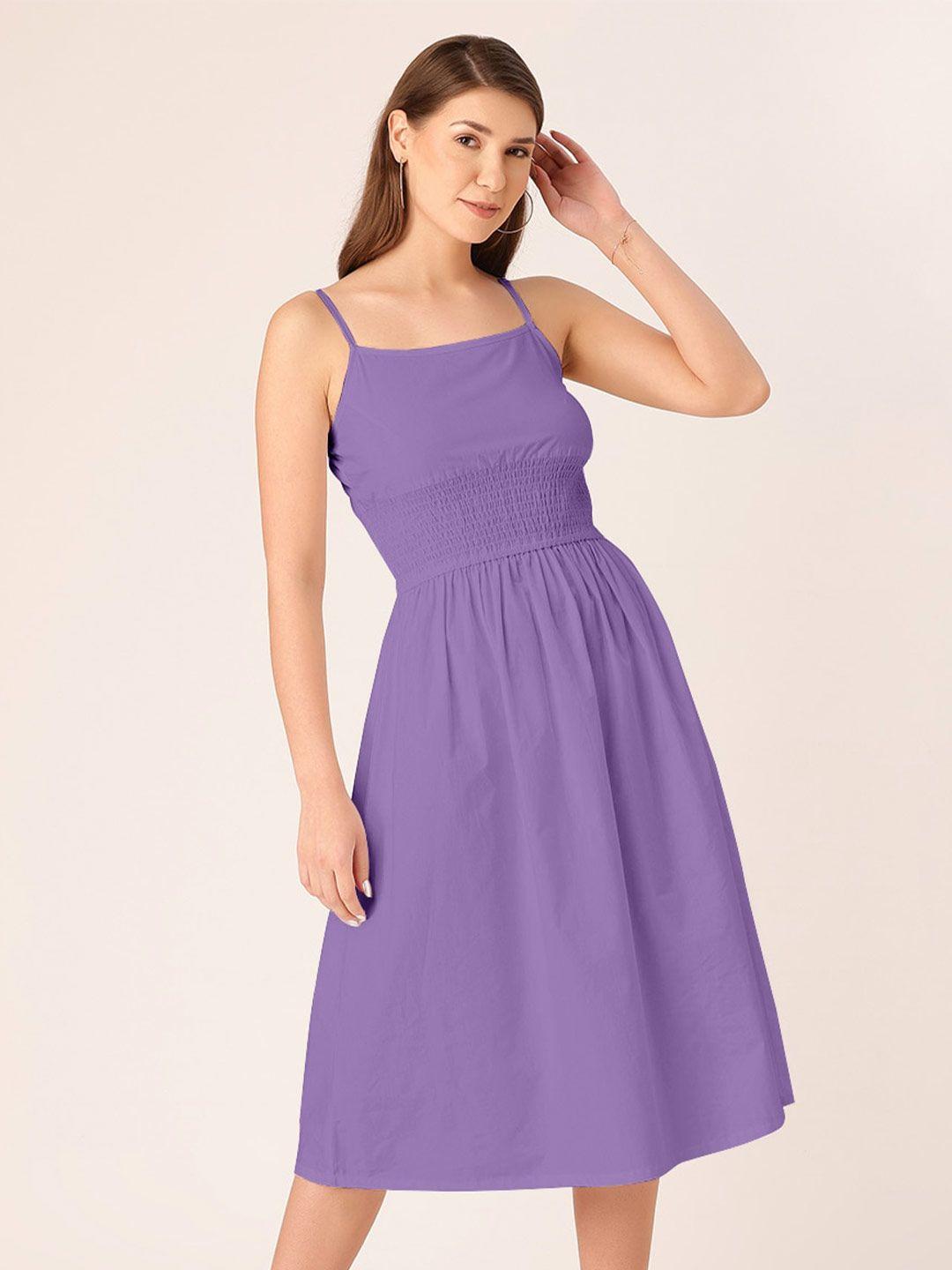 dressberry cotton poplin shoulder strap midi dress