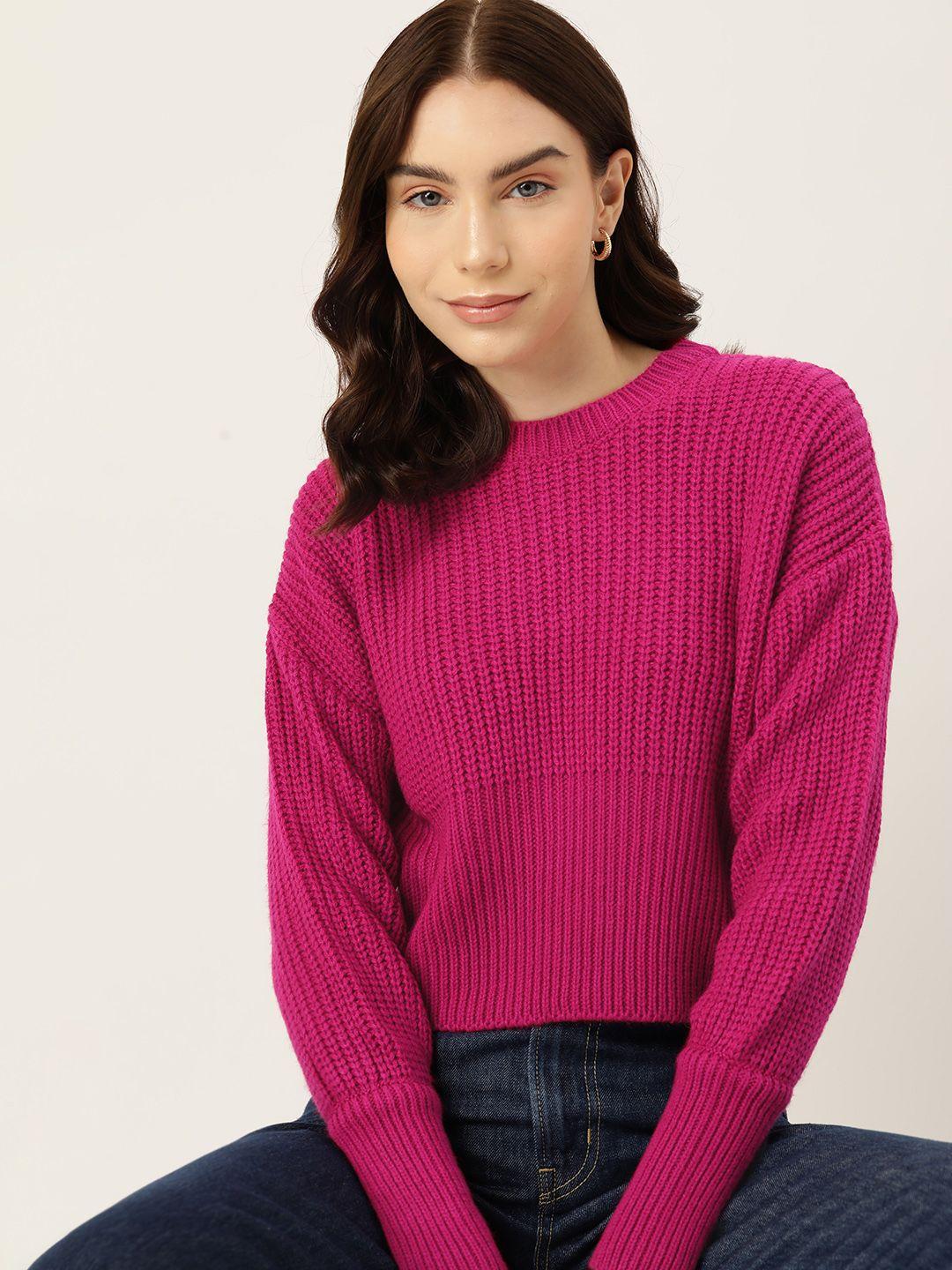 dressberry drop-shoulder sleeves acrylic pullover
