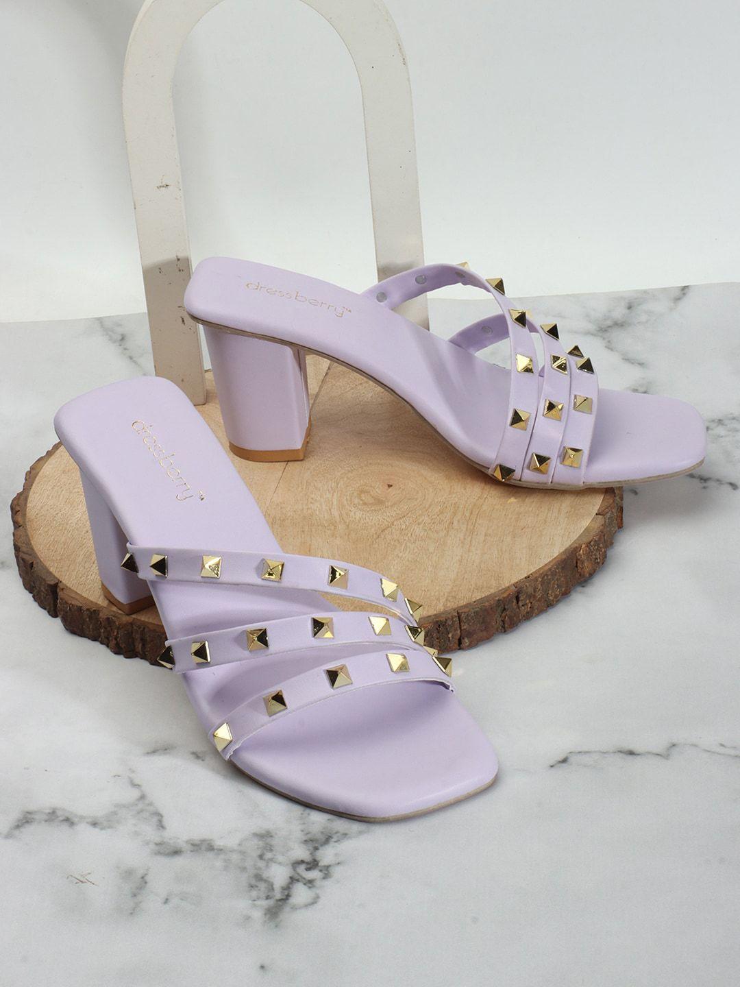 dressberry embellished open toe block heels