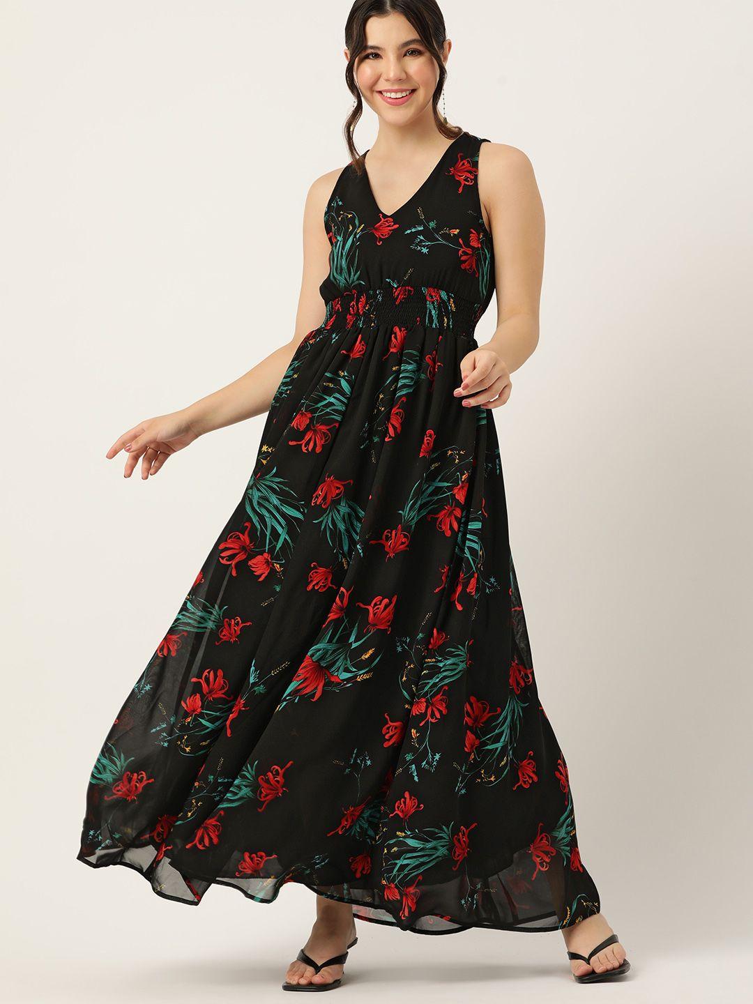 dressberry floral print a-line maxi dress