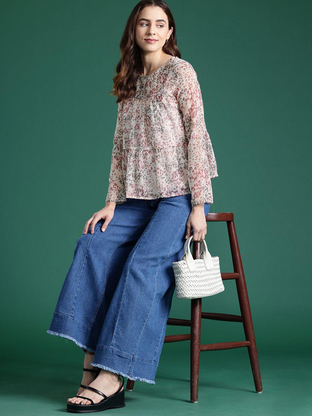 dressberry floral print chiffon top