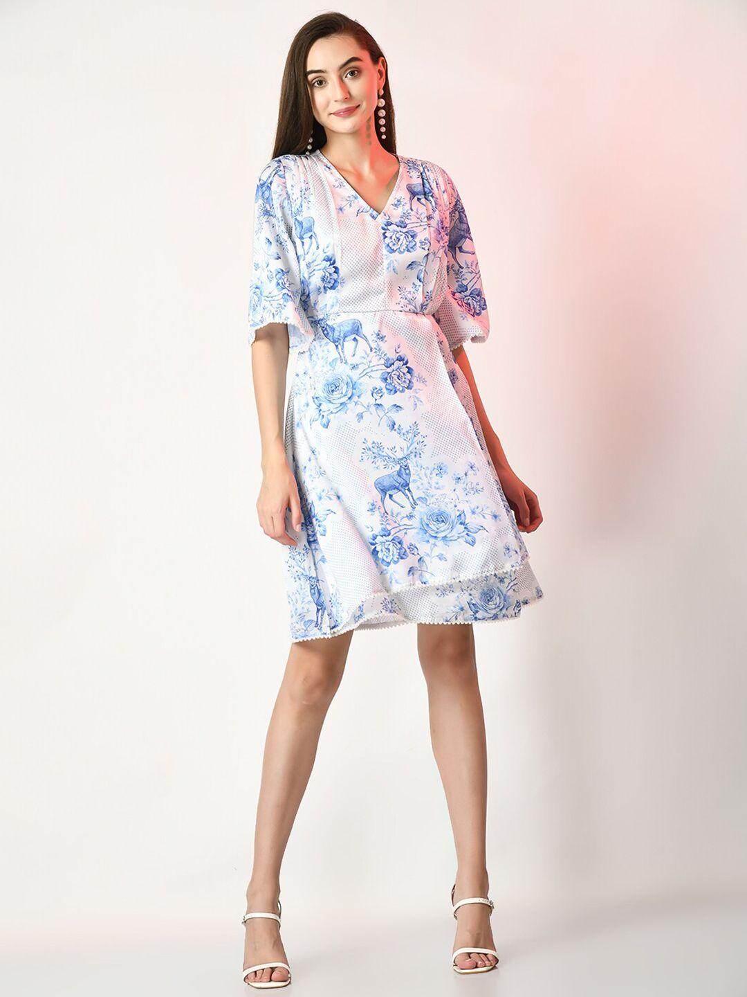 dressberry floral print silk flared sleeve satin dress