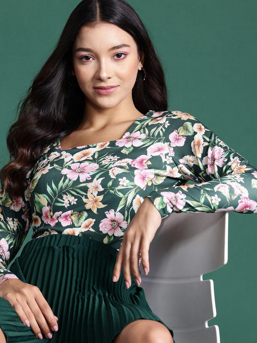 dressberry floral print square neck top