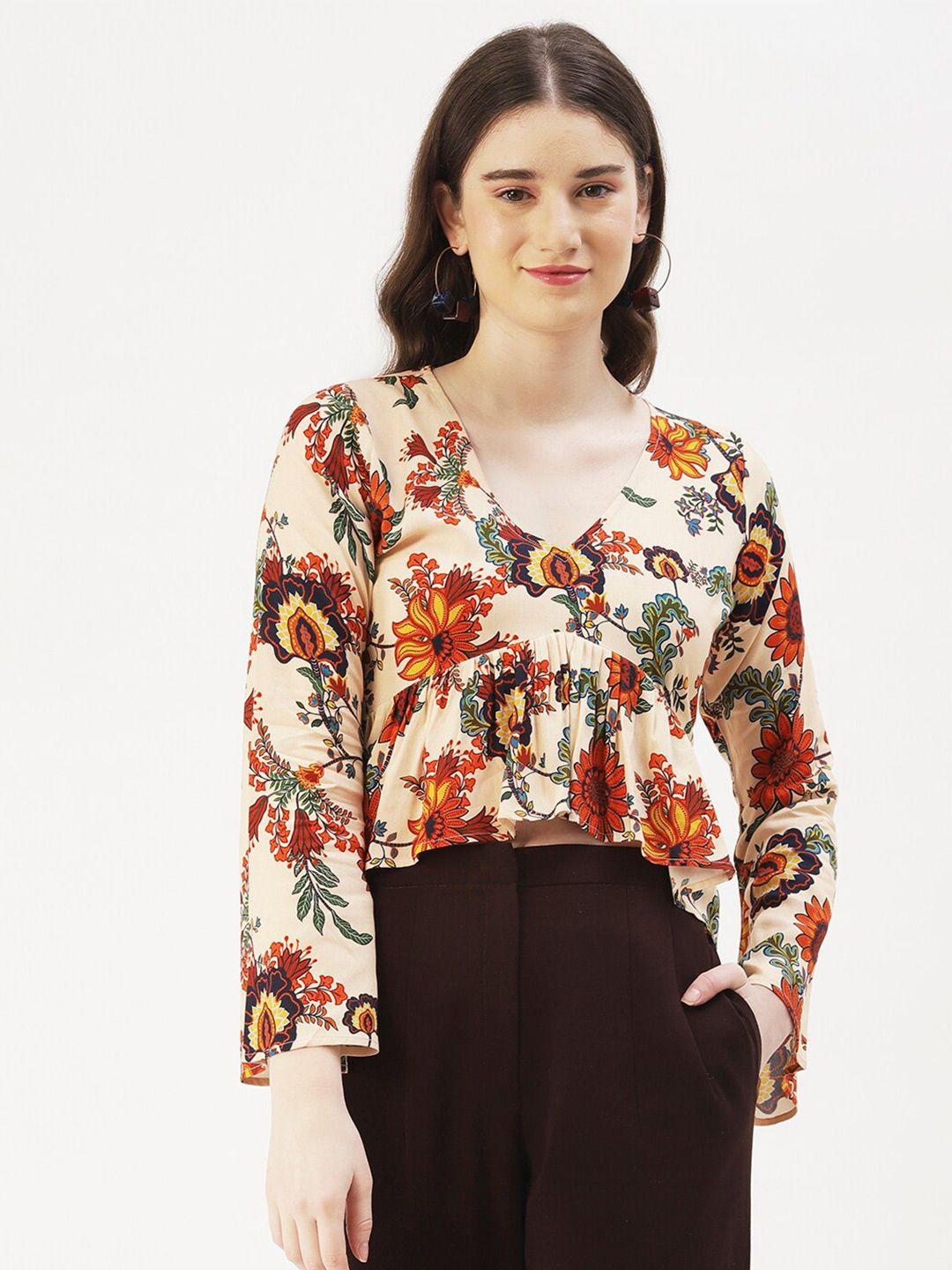 dressberry floral print v-neck top