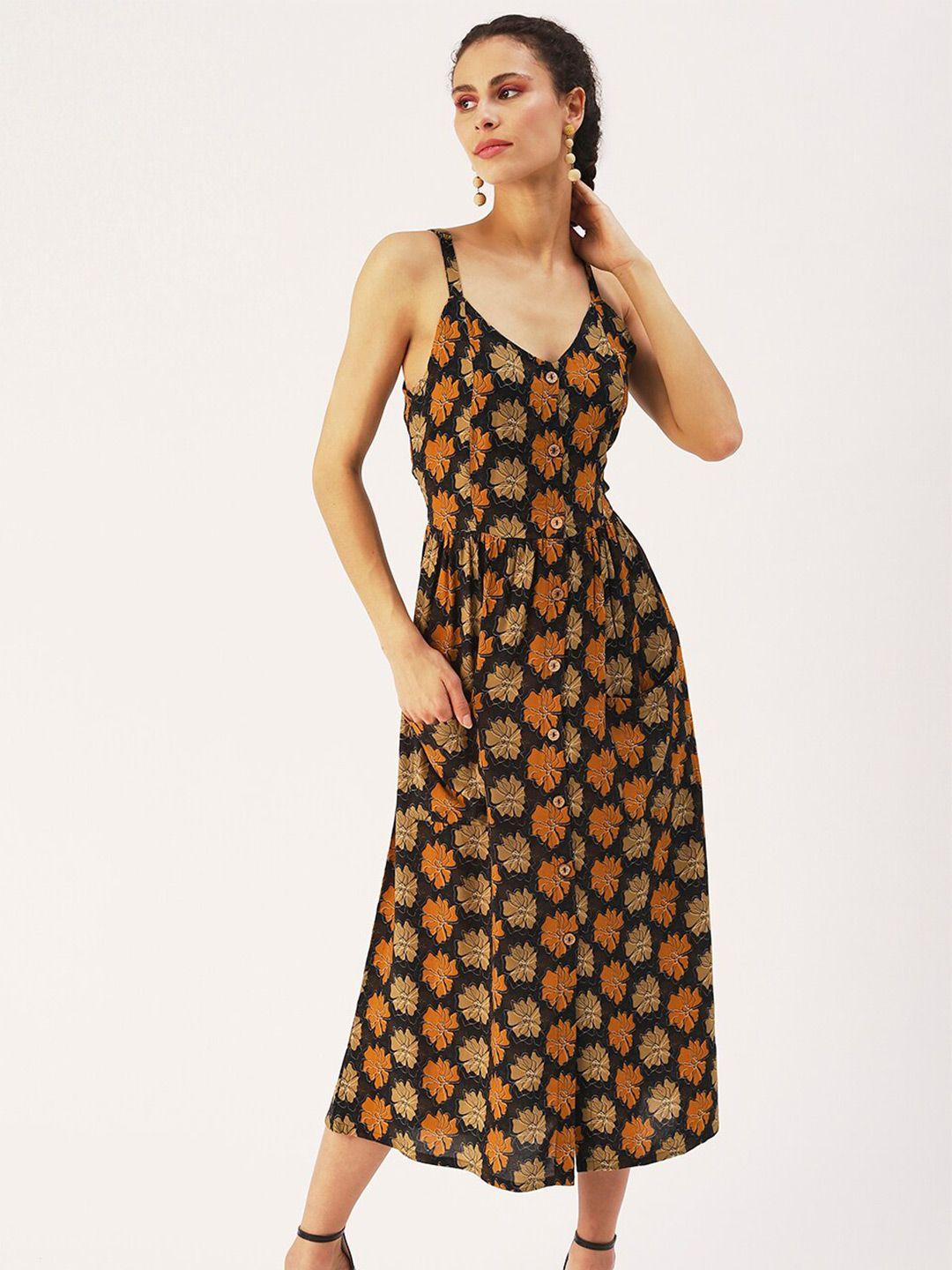 dressberry floral printed a-line midi dress