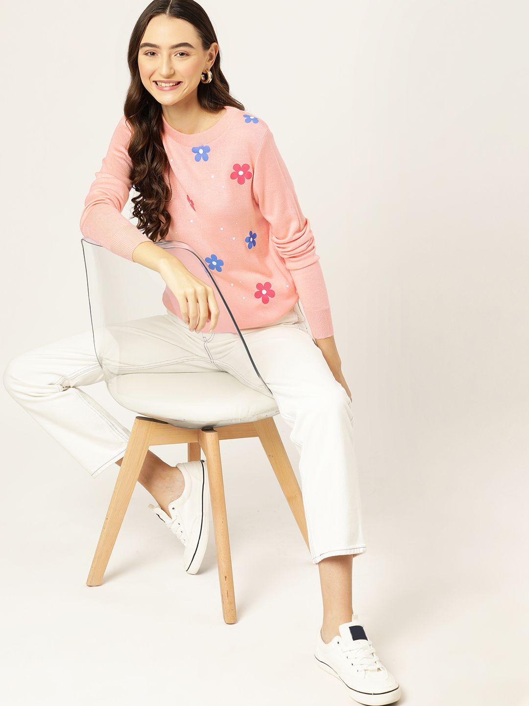 dressberry floral printed acrylic pullover