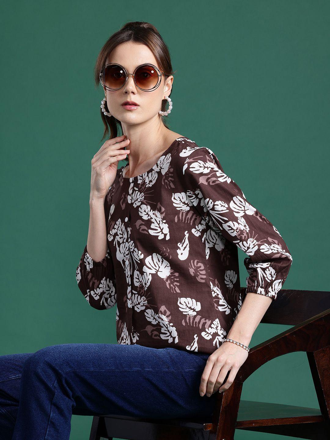 dressberry floral printed puff sleeve top
