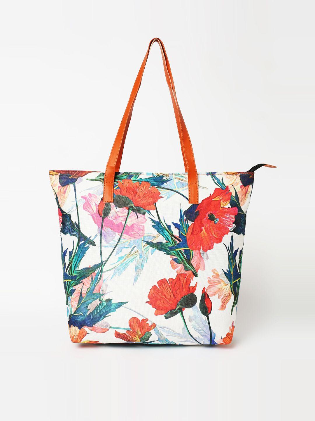 dressberry floral printed structured tote bag