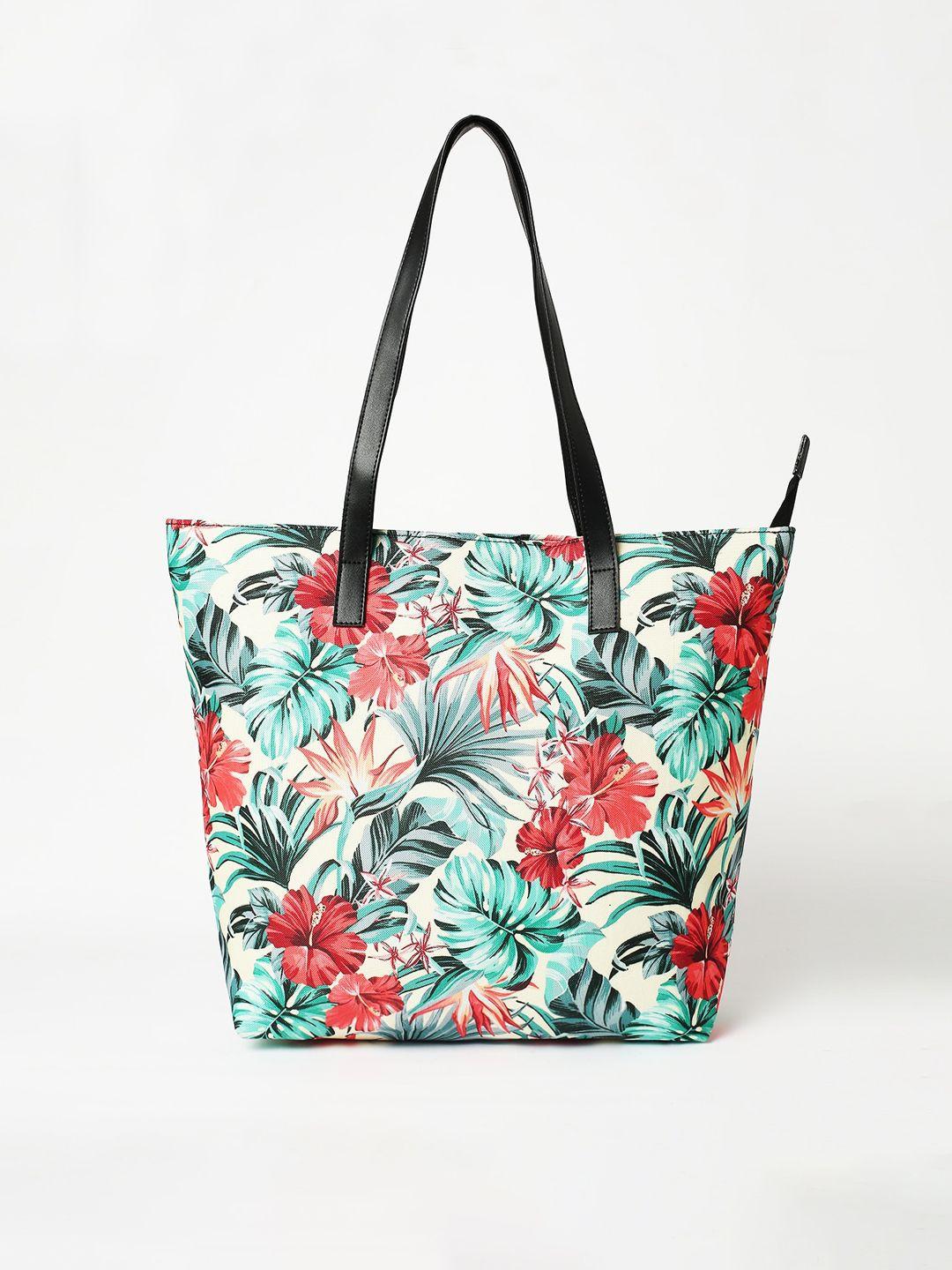 dressberry floral printed structured tote bag