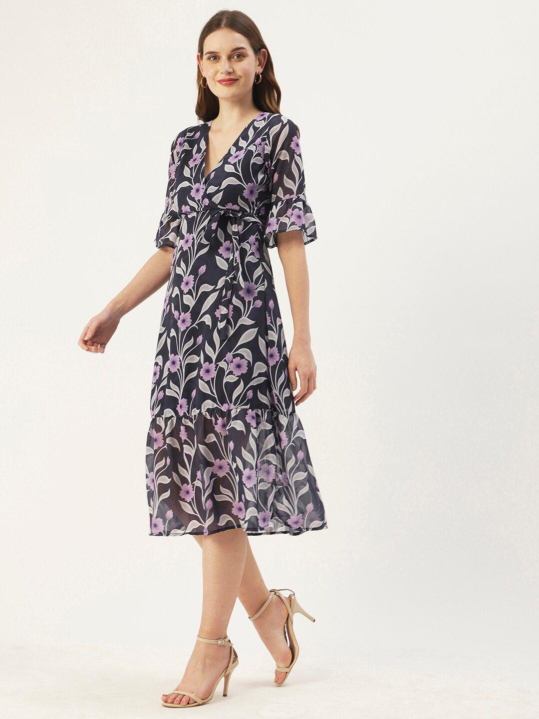 dressberry floral wrap midi dress