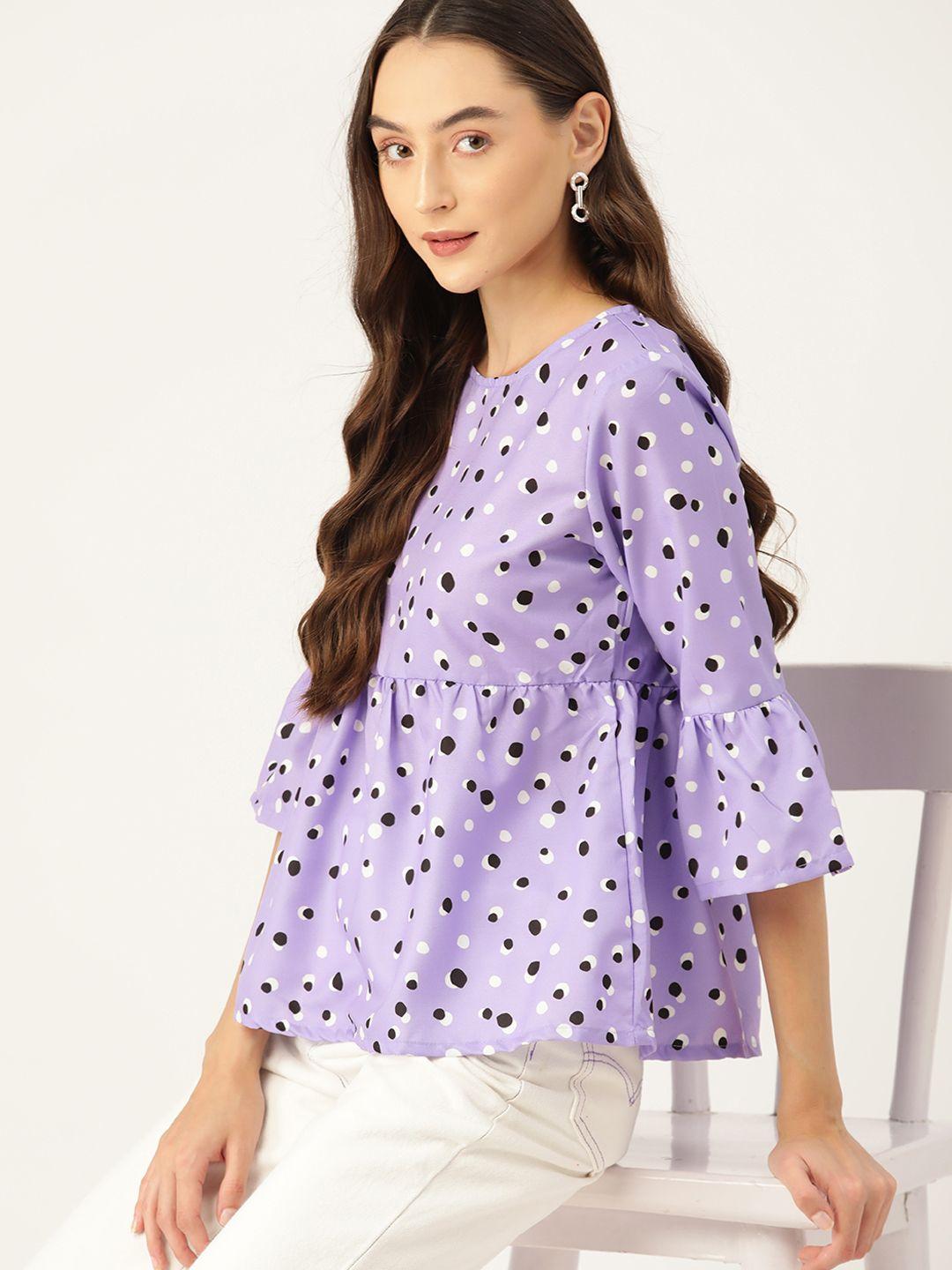 dressberry geometric print bell sleeve top