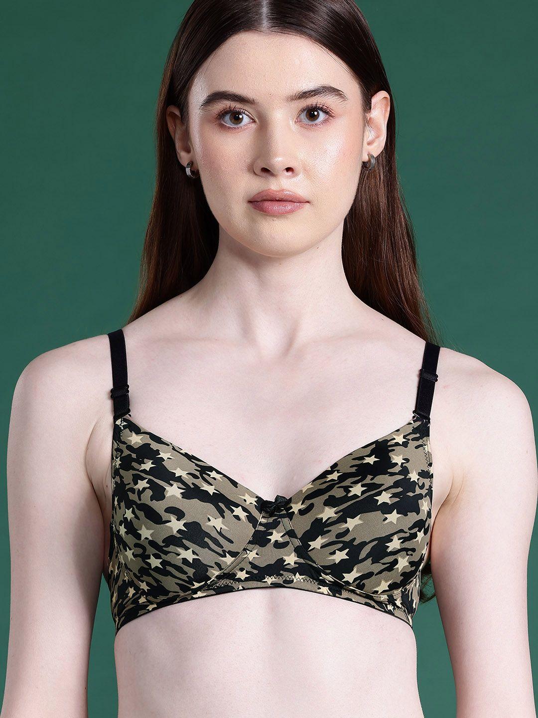 dressberry geometric printed full coverage lightly padded bra