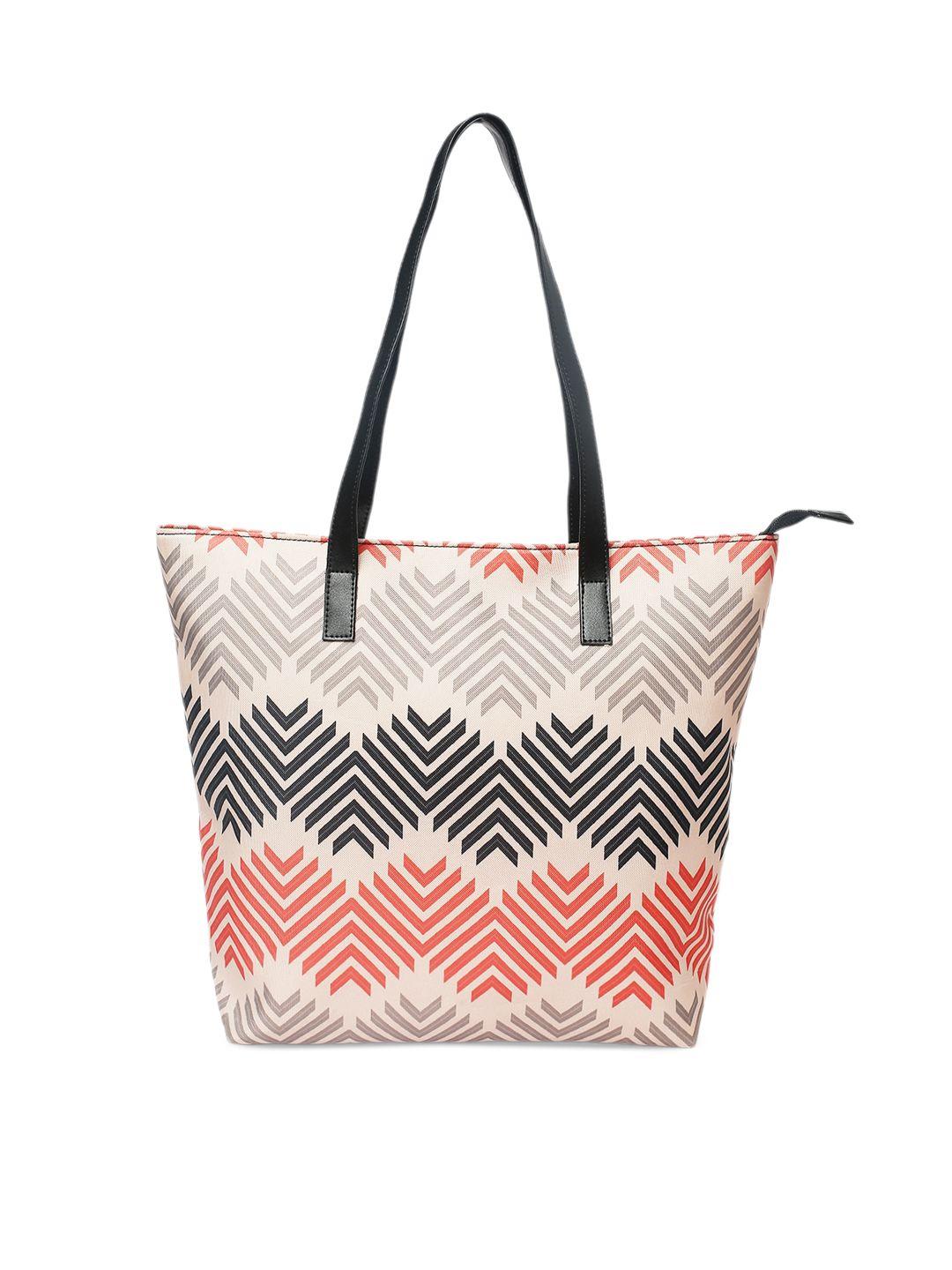 dressberry geometric printed structured tote bag