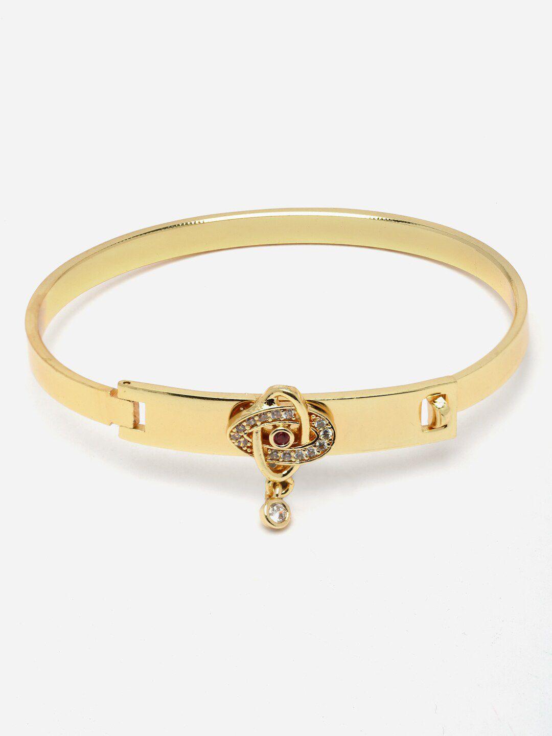 dressberry gold plated american diamond bangle style bracelet