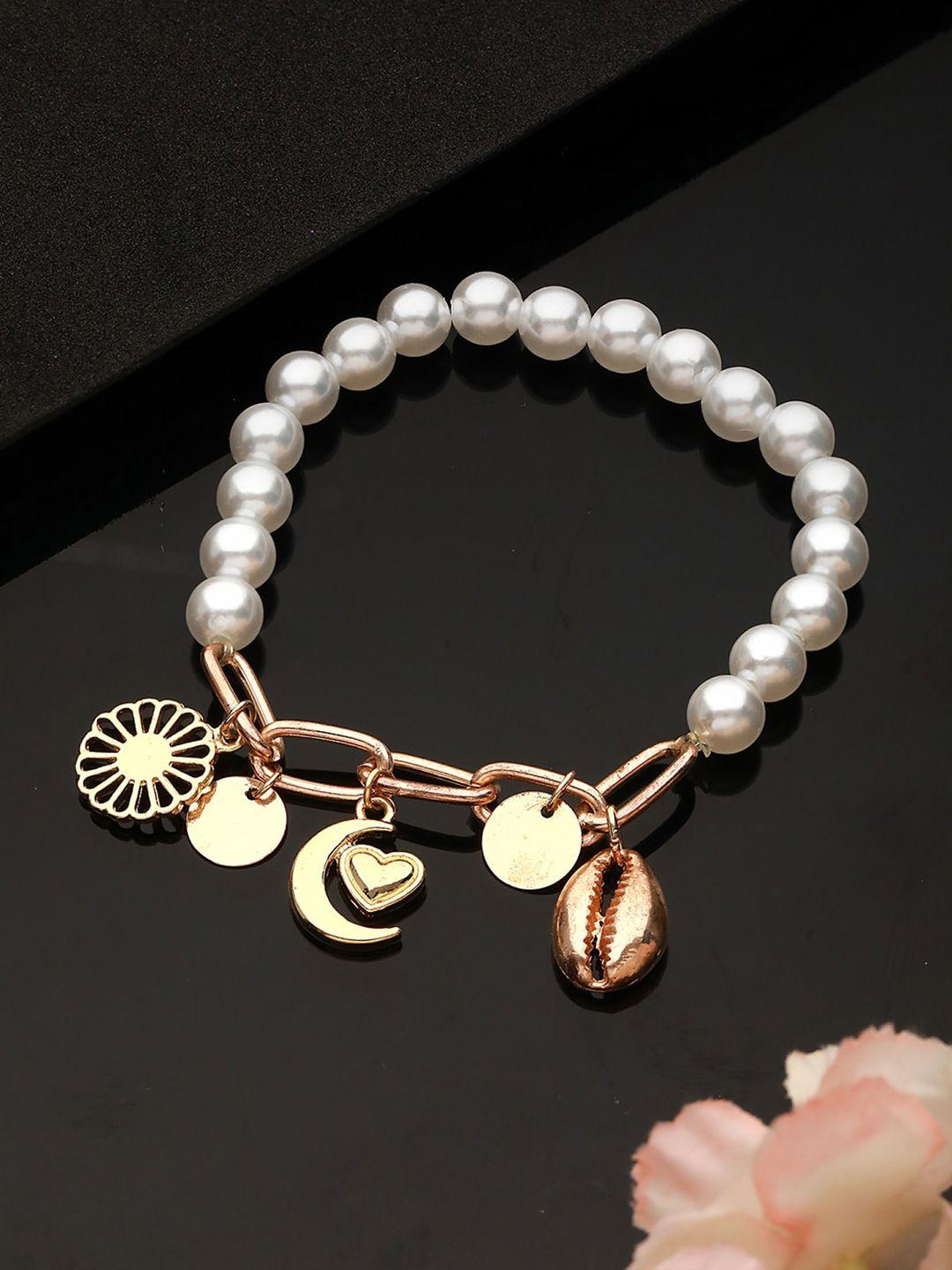 dressberry gold-plated brass pearls wraparound bracelet
