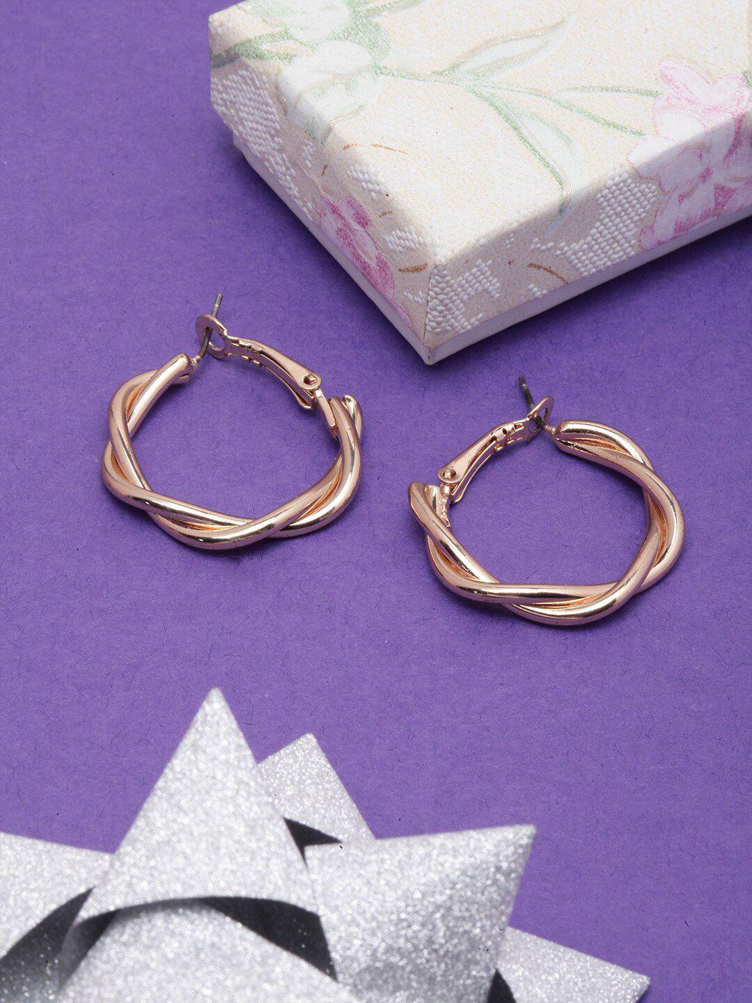 dressberry gold-plated circular hoop earrings