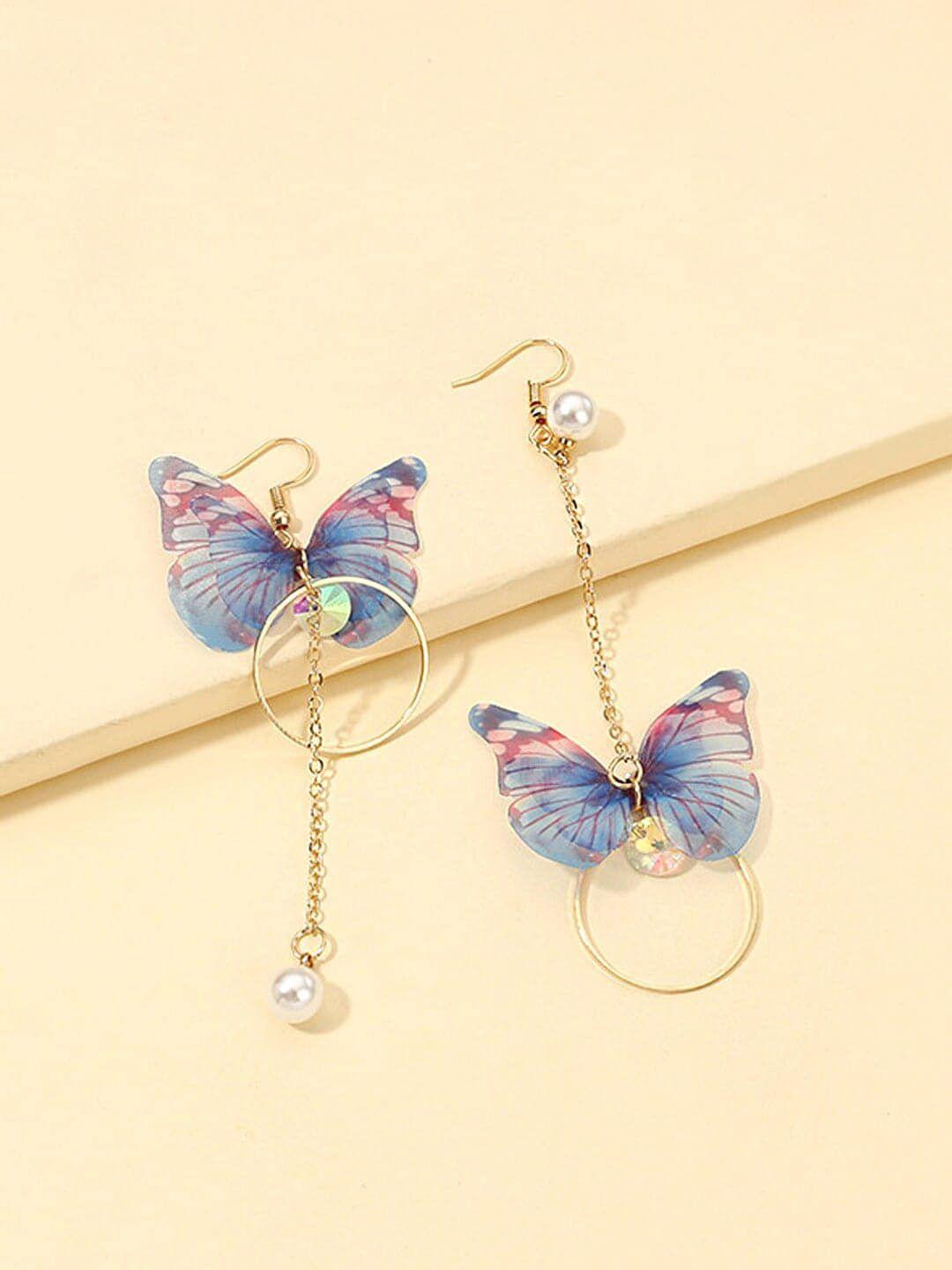 dressberry gold-plated contemporary drop earrings