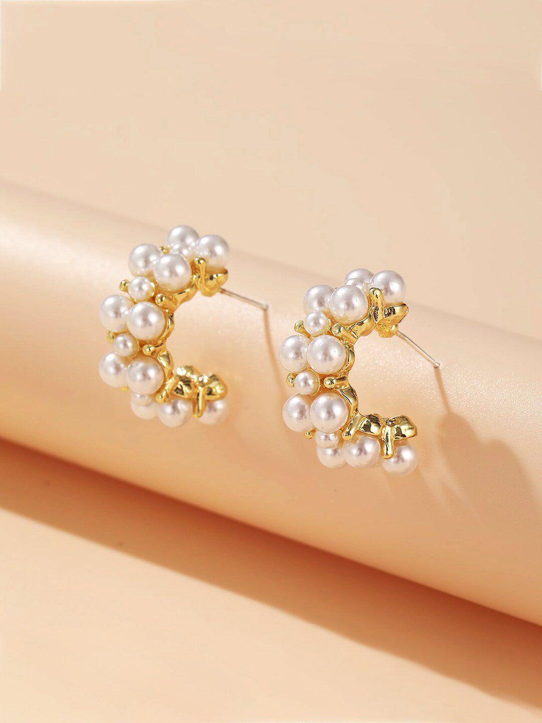 dressberry gold-plated contemporary half hoop earrings