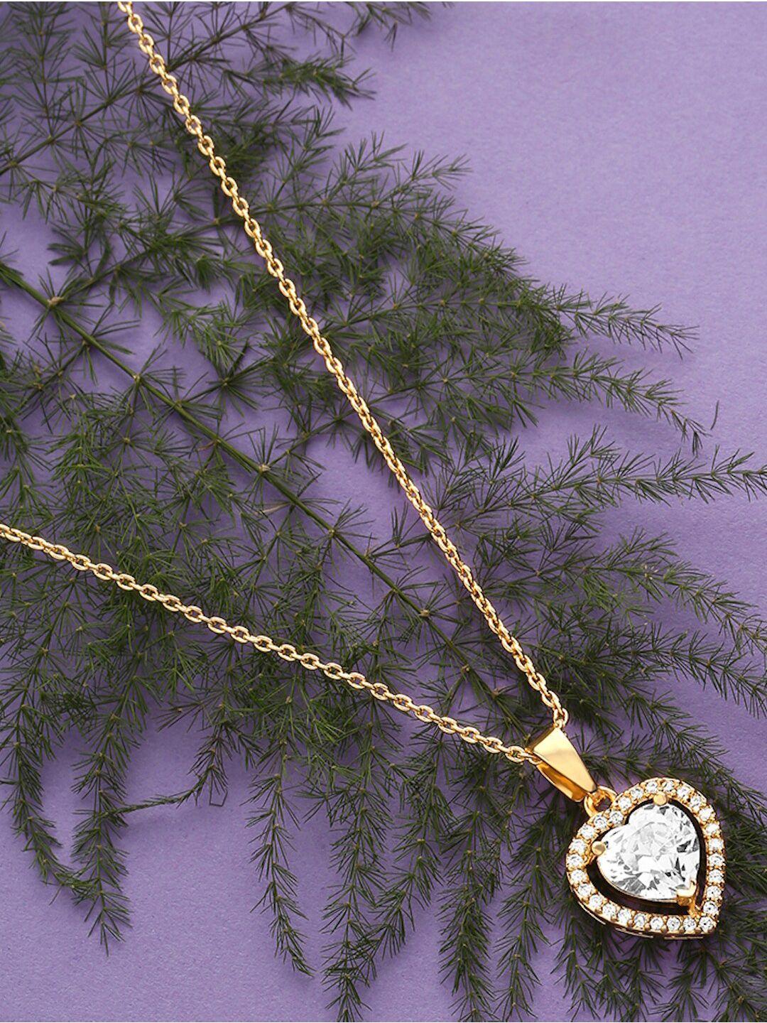 dressberry gold-plated heart pendant & chain