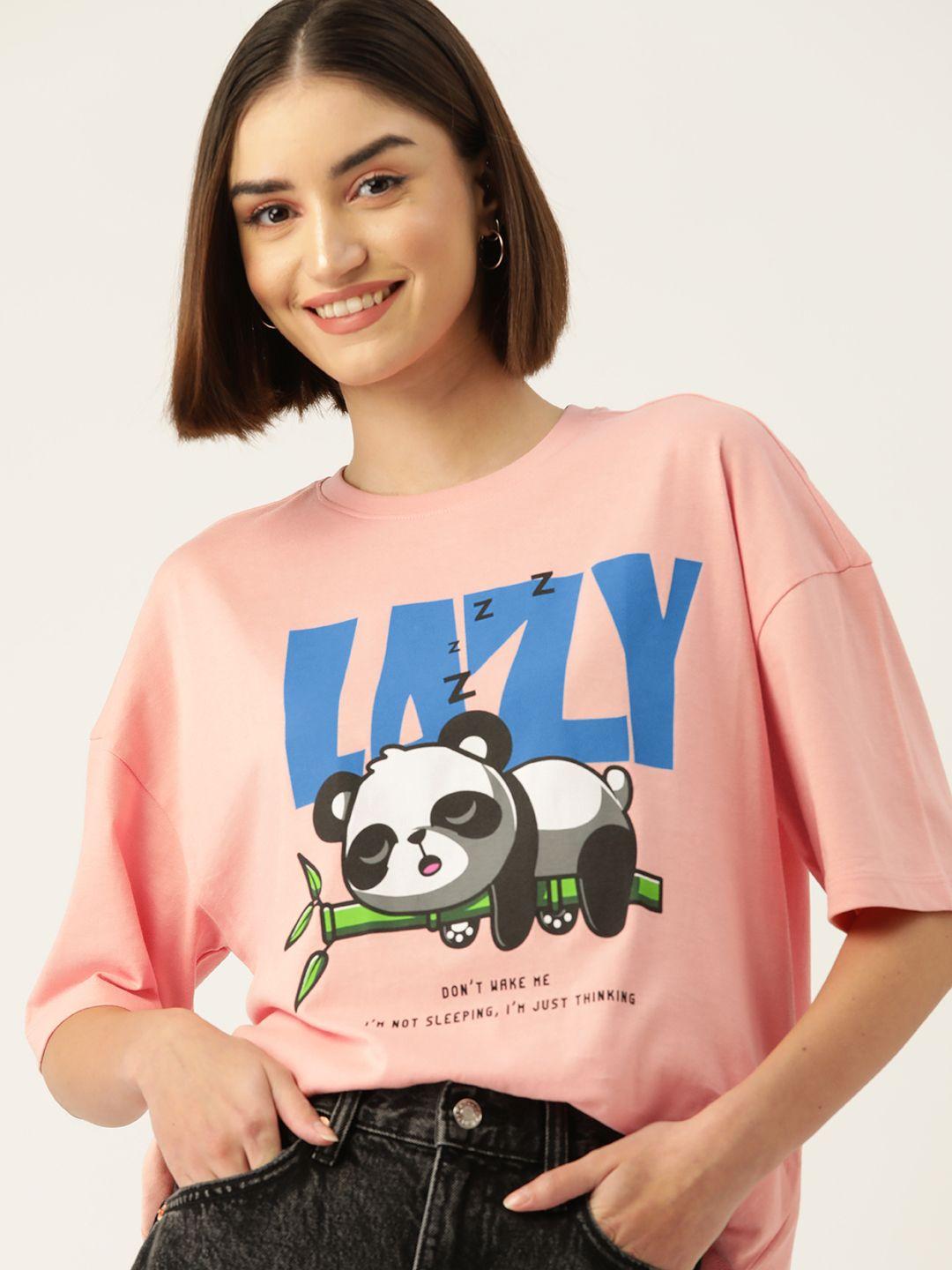 dressberry graphic printed drop-shoulder sleeves longline boxy t-shirt