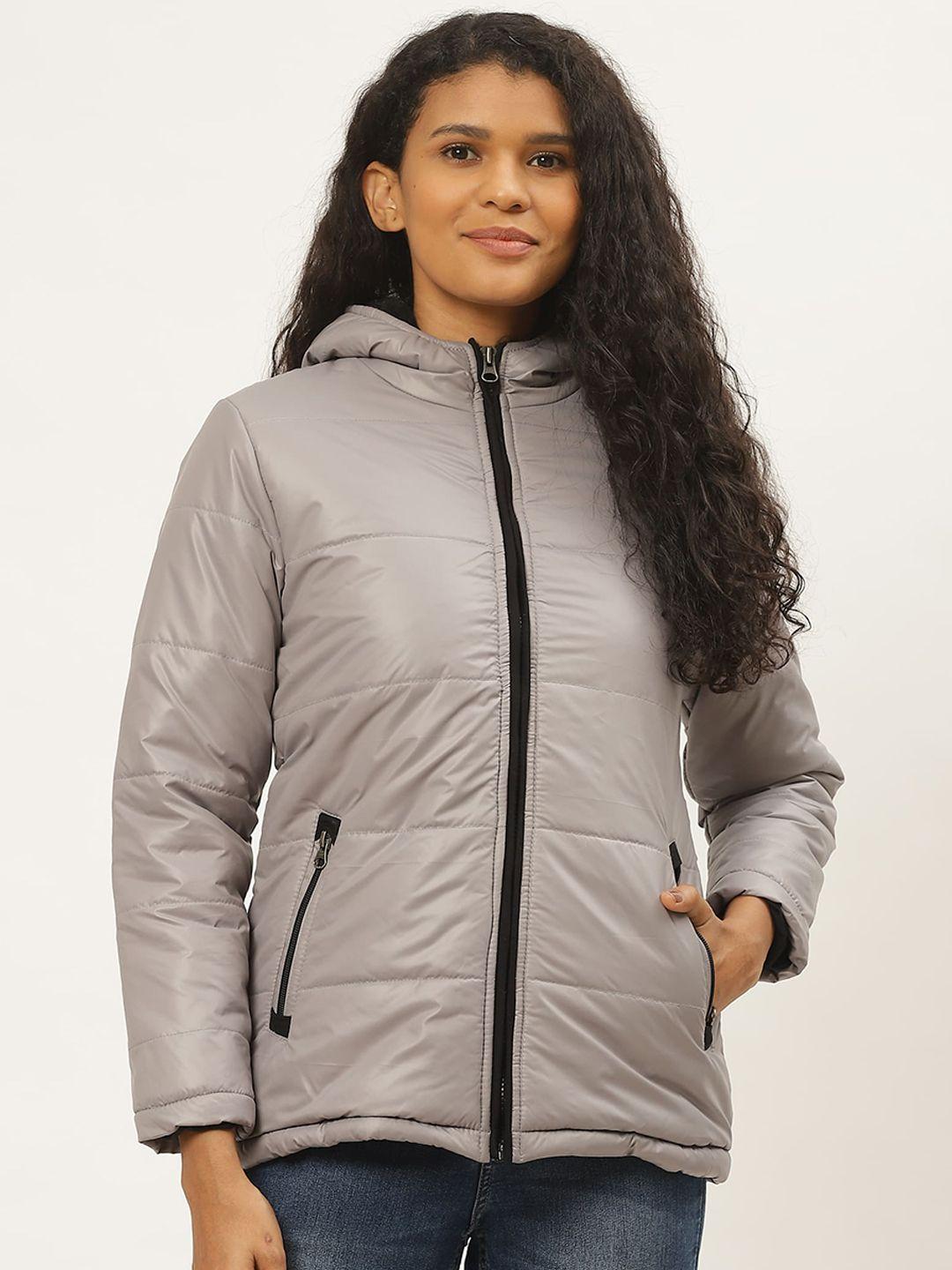 dressberry grey hooded padded jacket