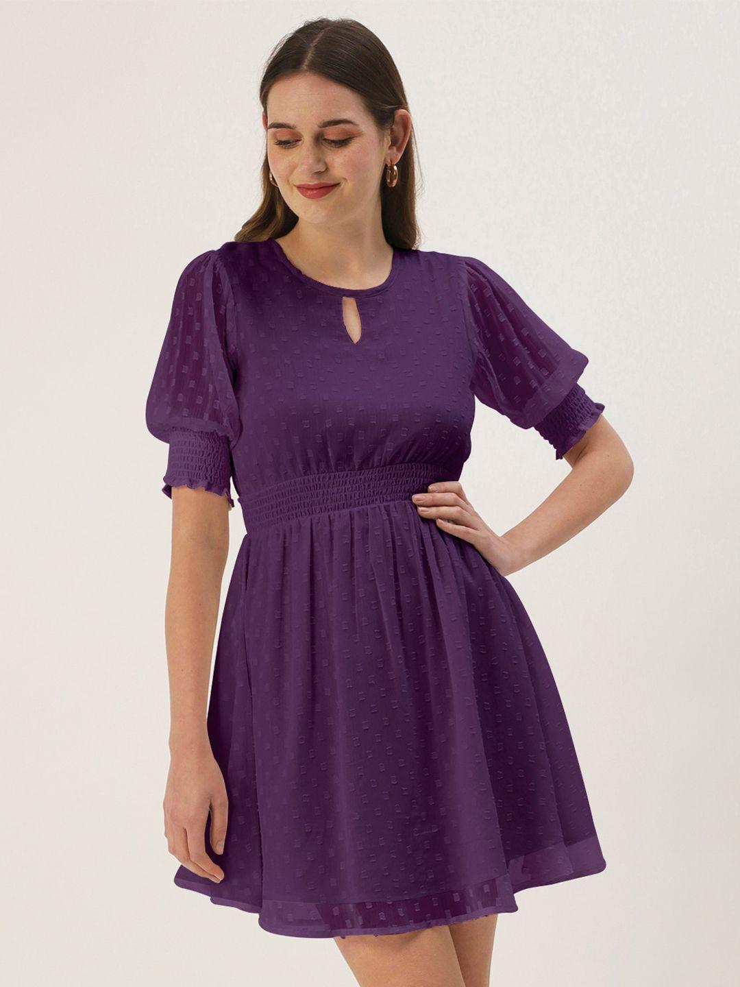 dressberry keyhole neck georgette dress