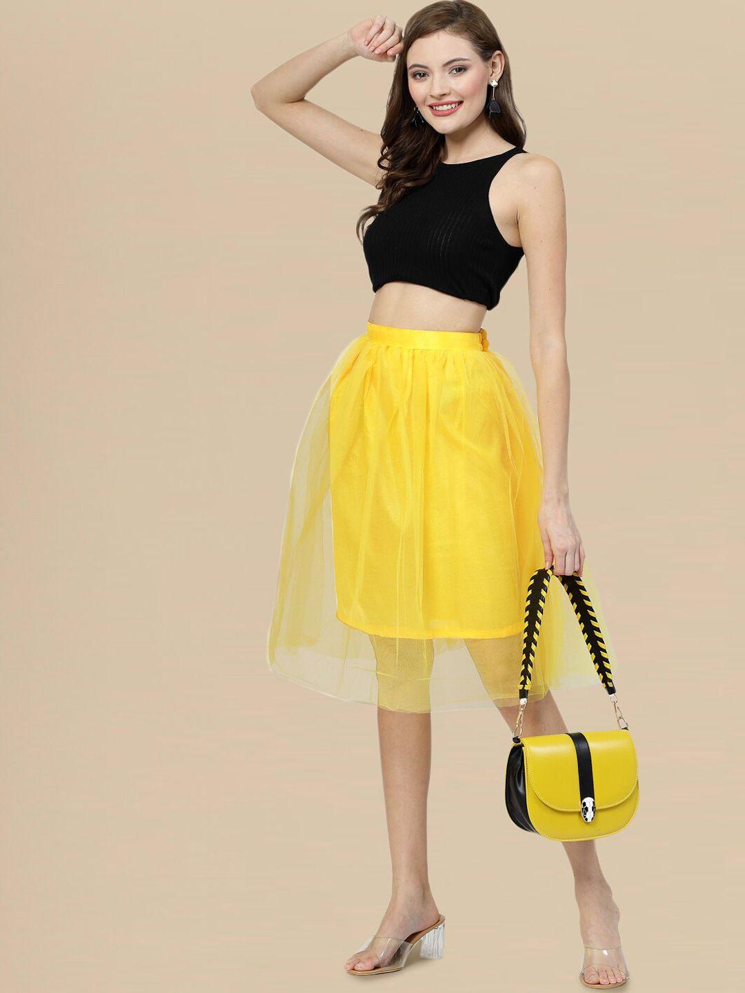 dressberry knee length flared tulle skirt