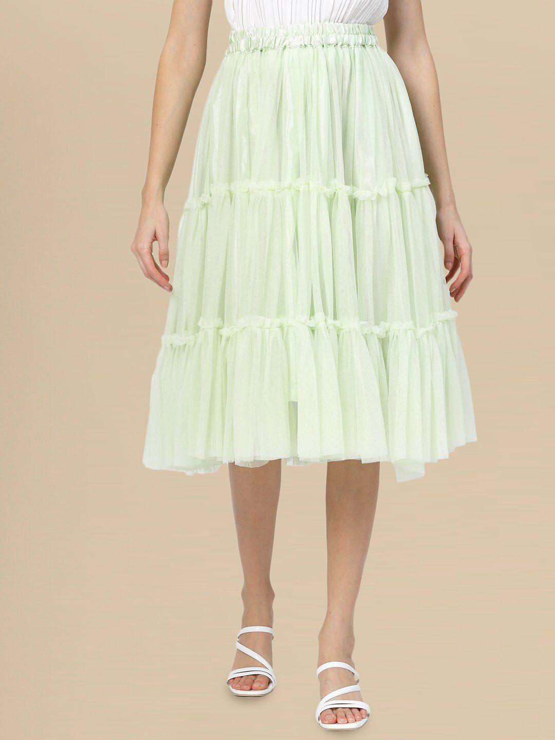 dressberry knee length tiered flared skirt